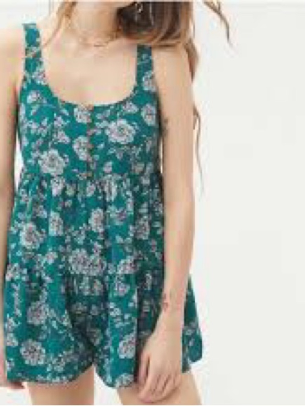 Urban Outfitters Teal Floral Romper